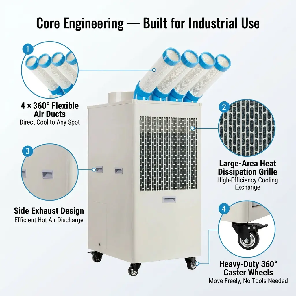 OEM Custom Logo Industrial Portable Air Conditioner 110V 220V 380V Multi-Voltage Low MOQ Direktang Supply ng Pabrika OEM Custom Logo Industrial Portable Air Conditioner 110V 220V 380V Multi-Voltage Low MOQ Direktang Supply ng Pabrika