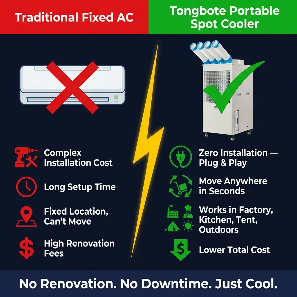 OEM Custom Logo Industrial Portable Air Conditioner 110V 220V 380V Multi-Voltage Low MOQ Direktang Supply ng Pabrika