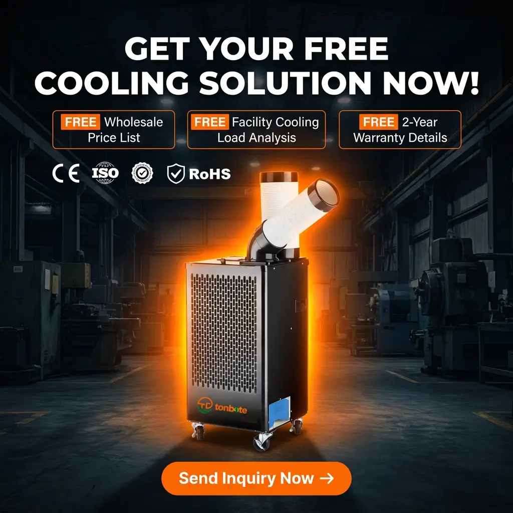 ODM 460m3h Airflow Steel Casing Adjustable Vent Spot Air Conditioner Floor Standing AC sa Logistics Storage Warehouse
