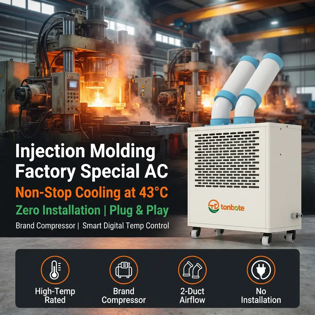 Custom Low Profile White Dual Cooling Duct Plug Play Movable Spot Cooler Portable Industrial AC With Commercial Kitchen Custom Low Profile White Dual Cooling Duct Plug Play Movable Spot Cooler Portable Industrial AC With Commercial Kitchen
