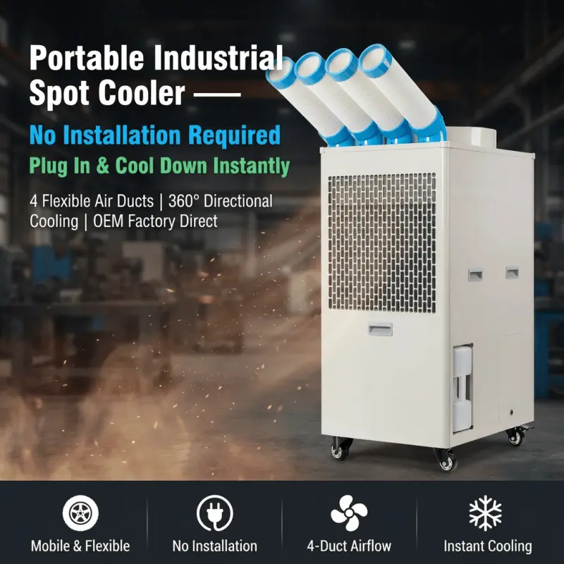 OEM Custom Logo Industrial Portable Air Conditioner 110V 220V 380V Multi-Voltage Low MOQ Direktang Supply ng Pabrika